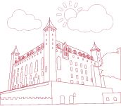 Piaskowe obrazki seria Historia - Zamek Gniew, Rycerz na koniu - 2