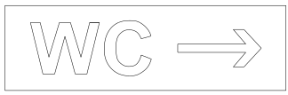 Piktogram WC kierunkowy