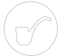 Piktogram fajka w kole kpl.